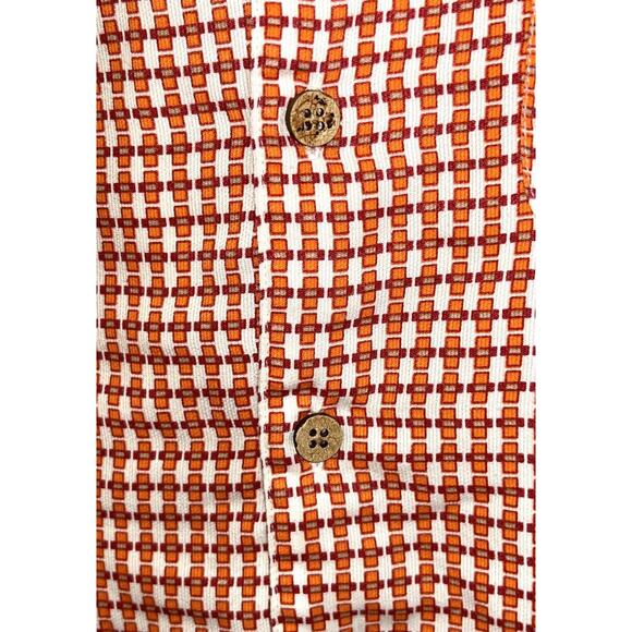 Vintage Metro One Checkered Orange Retro Shirt Size Large - Picture 4 of 11